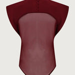 Vita Mesh Patchwork High Neck Wide Sleeve Bodysuit and High Rise Pocket Slit Pants Set