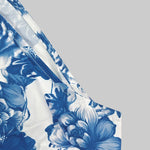 A-Line Loose Flower Print Split-Joint Lapel Maxi Dresses