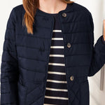 QUILTED COLLARLESS JACKET