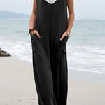 Harper Pocketed Wide Leg Suspender Relaxed Jumpsuit