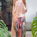 Loose Sleeveless Figure Pockets V-Neck Maxi Dresses