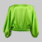 Batwing Sleeves Loose Solid Color Split-Joint Off-The-Shoulder Blouses