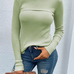 Turtleneck Bodycon Long Sleeves Knit Sweater