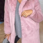 Faux fur collar loose coat