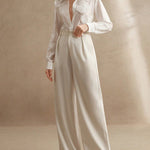 Long Sleeves Applique Split-Joint Lapel Blouses&Shirts Tops