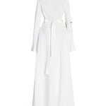 A-Line Long Sleeves Buttoned Flower Print Round-Neck Maxi Dresses
