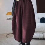 Harem Pants Wide Leg Elasticity Solid Color Split-Joint Pants Trousers