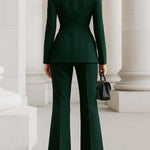 High Waisted Wide Leg Solid Color Pants Suits Bottoms
