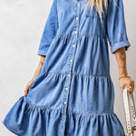 Versatile Ruffled Denim Doll Dress
