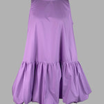 High Waisted Loose Pleated Solid Color Round-Neck Mini Dresses
