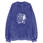 Winter Wonderland Hot Cocoa And Fuzzy Socks Vintage Sweatshirt