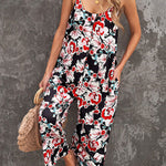 suspenders print jumpsuit
