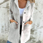 Morwenna | Long Sleeve Button Coat with Pockets