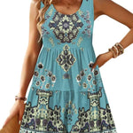 Womens Summer Sundress Boho Floral Casual Tank Dresses