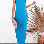 Skylie Ribbed Slit Knit Midi Dress