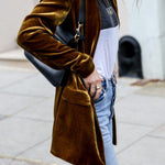 Eye Catching Street Style Velvet Blazer