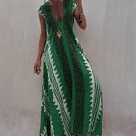 Beach Dates Ethnic Print A-line Maxi Dress