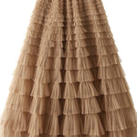 Regal Reverie Tiered Elastic Waist Tulle Maxi Skirt