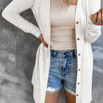 Casual Button Front Open Front Cover Up