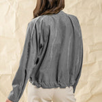 Brushed plaid lapel multi-button two-pocket midi jacket