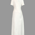 Short Sleeves Flower Print Boat Neck Maxi Dresses