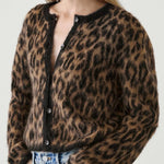Wool and Alpaca Blend Animal Print Cardigan