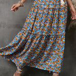 Floral fungus lace stitching layered skirt bohemian tassel seaside holiday beach skirt