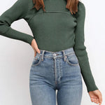 Turtleneck Bodycon Long Sleeves Knit Sweater