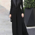 Long Sleeves Split-Joint Split-Side Notched Collar Outerwear