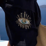 Summer Breeze Linen Blend Sequin Magic Eye Desig Oversized Relax Shirt