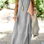 Solid Color Fashion Slim Long Dress