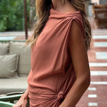 Solid Color Fashion Cut Slim Dress