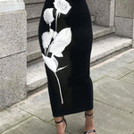 Skinny Wrap Flower Print Skirts Bottoms