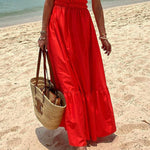 Passionate Beach Pleated Bandeau Resort Long Dress