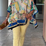 Unique Printed Casual Half Sleeve Loose Top