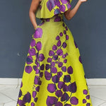 A-Line Sleeveless Asymmetric Printed Split-Joint Asymmetric Collar Evening Dresses Maxi Dresses