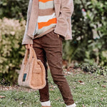 Multicolor Striped Knitted Drop Shoulder Turtleneck Sweater