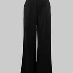 High Waisted Straight Leg Pleated Solid Color Split-Joint Pants Trousers