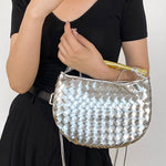 Geometric Shiny Woven Crossbody Bags Handbags