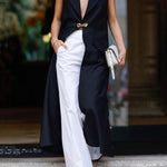 Loose Sleeveless Split-Joint Deep V-Neck Vest Outerwear