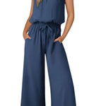Women's Ruffle Sleeve Solid Color One Piece Jumpsuit