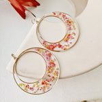 Queen Anne Lace Dried Flowers Large Hoop Earrings
