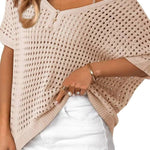 Women's Summer Hollow Out Crochet Knit Tops Beach Coverup
