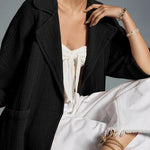 Casual top lapel long sleeve knitted jacket