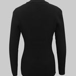 Long Sleeves Skinny Solid Color Zipper High Neck Pullovers