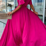 Call Me Confident Glitter Fabric Belted Slit Maxi Dress