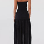 Eden Patchwork Semi-sheer Chiffon Strapless Maxi Dress