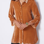 Women's Velvet Button Lapel Shirt