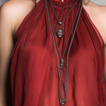 Boho-Vintage Elegant Chiffon Halter Top