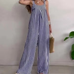 Women's Loose Casual Striped Jumpsuit